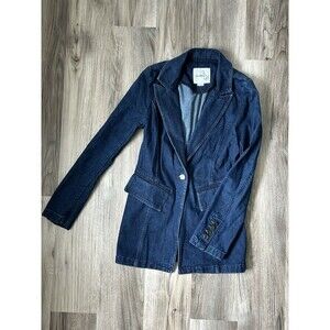Sam Edelman Women’s Margo Single Breasted Denim Blazer Jacket Size XS